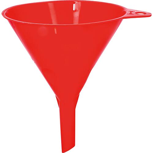 Funnel without sieve HD-PE 140 mm with eyelet, red