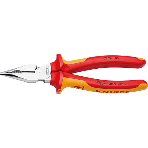 Long nose pliers KNIPEX VDE insulated, length: 185 mm, chrome-plated