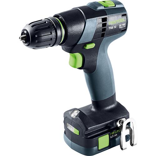 Festool TXS 12 2.5-Plus cordless drill driver, 12 V with 2x 2.5 Ah batteries and charger