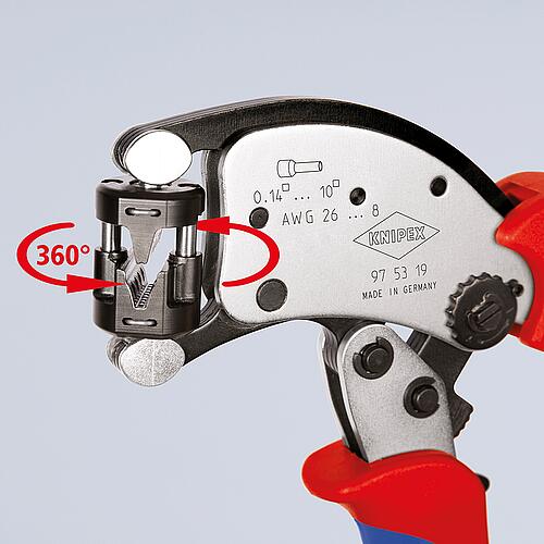 Crimping tools Twistor® T with 360° rotating crimping head and automatic adjustment