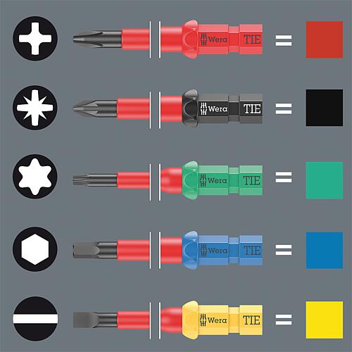 VDE interchangeable blade set WERA Kraftform Kompakt Slotted, Phillips, Pozidriv, PlusMinus/Pozidriv, Torx®, 16-piece set