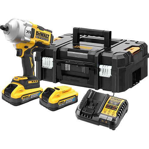 Cordless impact screwdriver DeWALT DCF961, 18 V with 2 x 5.0 Ah Powerstack Batteries and chargers with transport case Standard 2