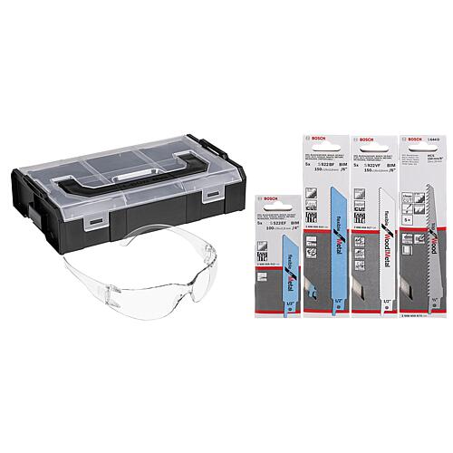 Sabre saw blades (BOSCH) 20-piece set with Safety goggles in L-Boxx Mini