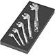 Open-end spanner set Joker 6004, in 1/3 foam module, 5 pieces, with ratchet function, self-adjusting Standard 1