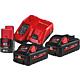 Battery set 12 V, 
1 x 2.0 Ah and 18 V, 2 x 3.0 Ah batteries and 1 x charger Standard 1