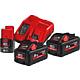 Kit sans fil 12 V, 1 x 3,0 Ah et 
18 V, 2 x 5,5 Ah batteries et 1 x chargeur Standard 1