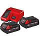 Battery set Milwaukee M18NRG-202, 18V with 2x 2.0 Ah batteries and charger