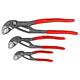 KNIPEX® Cobra® water pump pliers set, 3-piece, consisting of Length (mm): 125 - 250 in roll-up pouch