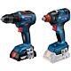Cordless drill/screwdriver (BOSCH) 2-piece set consisting of cordless drill/screwdriver and cordless impact screwdriver 18 V with 2x 4.0 Ah ProCORE batteries and chargers
