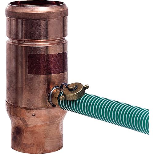 Copper pipe rain water collector, no leaf trap