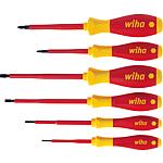 Screwdriver sets, slotted, Pozidriv, 6-piece