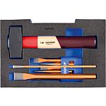 Selection of chisels in 1/2 L-BOXX® 136 foam module, 9-piece