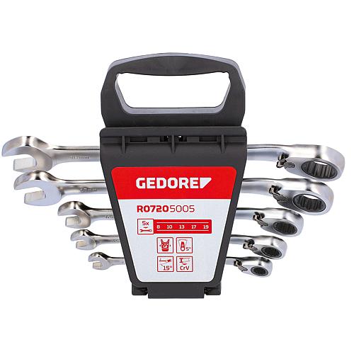 GEDORE red reversible ratchet spanner spanner set, reversible Contents: 8, 10, 13, 17, 19