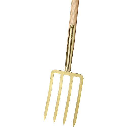 Ideal spade forks 4 tines, gold, rail clamp T-handle