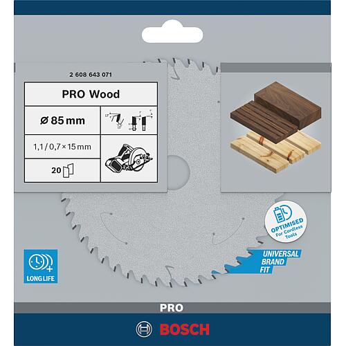 Circular saw blade for softwood and hardwood, untreated and laminated chipboard and plywood Anwendung 1