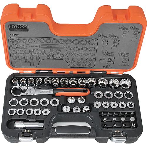 Feed-through socket wrench set Bahco, 53-piece