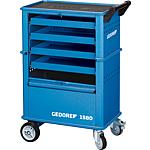 Tool trolley 1580 with 4 drawers, with ABS plastic work surface