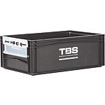 TBS transport box, black, with retrieval opening, (L x W x H): 600 x 400 x 220 mm