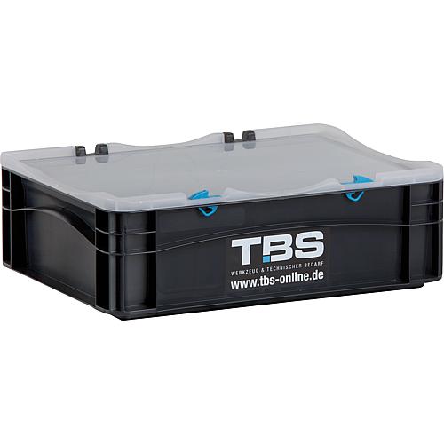 WS transport box black with transparent lid, individual or PU Standard 1