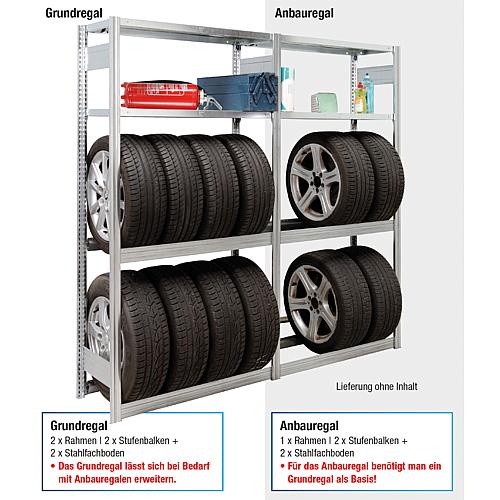 Rayonnage de garage avec tablettes en acier, charge par rayon 250 kg, charge par travée 2 000 kg Anwendung 1