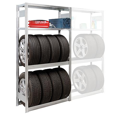 Garage shelving units with steel shelves, shelf load 250 kg, bay load 2000 kg Standard 1