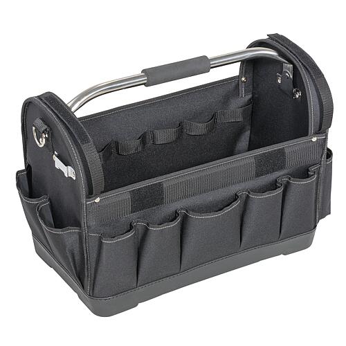 Werkzeugtasche Textil 520x290x370mm schwarz mit seitlich klappbarem Griff