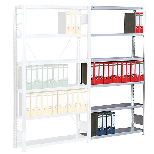 Add-on shelving unit with 6 wooden shelves, width 1000 mm