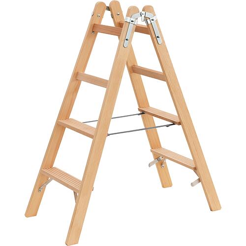 Double step ladder Siedra wood, 2x4 steps, HSL24