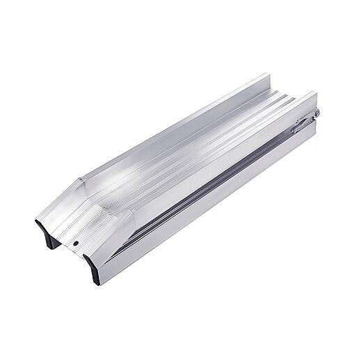 Aluminium loading rail, folding, with side edge