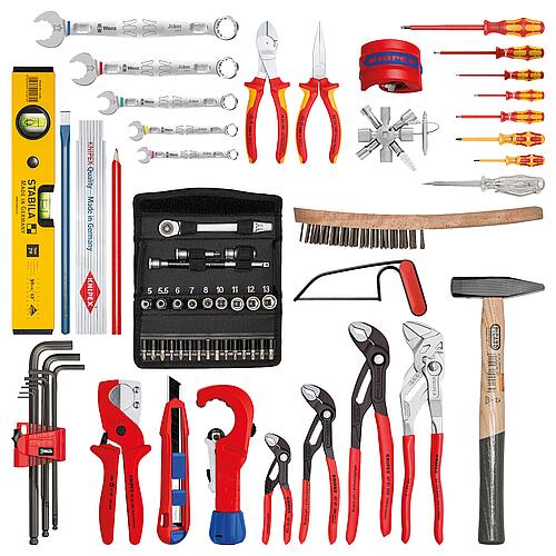 Plumbing tool case, 61 pieces