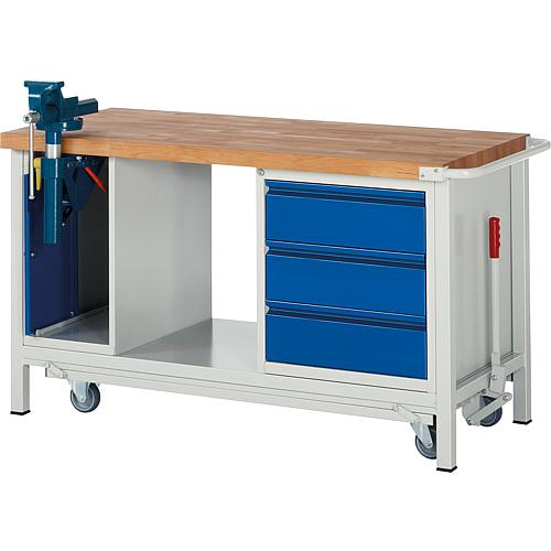 Workbench with lowerable chassis RAU 8183 Basic-8 series 1500 x 880 x 700 mm