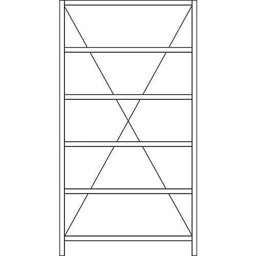 Basic shelf unit with 6 steel shelves, width 875 mm Anwendung 2