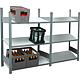 BERT drinks crate rack with chipboard shelves, shelf load 150 kg, width 976 mm Anwendung 4