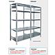 Basic shelving unit with 5 steel shelves, width 1000 mm, height 2000 mm, shelf load 150 kg, bay load 2000 kg