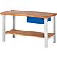 Workbench 7000 series with 1 drawer and shelf with solid beech worktop, 40 mm Standard 1