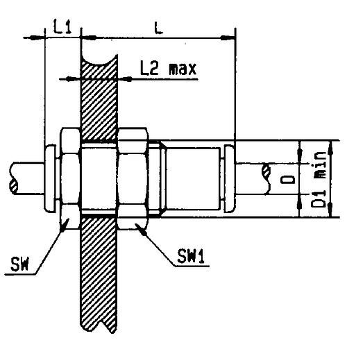 Raccord passe-cloison Rectupush Standard 2