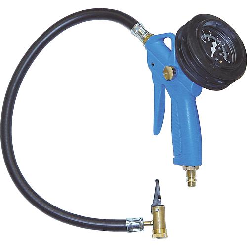 Compressed air tyre inflation analyser, plastic handle with lever plug, plug nipple NW 7.2 Standard 1