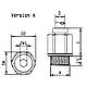 Junction piece with ET, straight Rectupush, plug-in screw-in connection