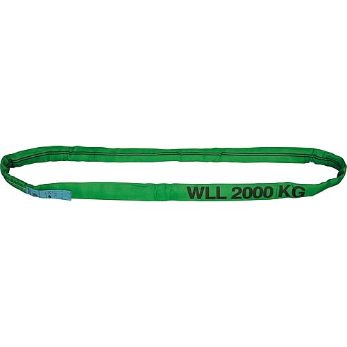 Round sling, Polyester DIN 61360/EN 1492-2 double jacket green - 2t, 1m long