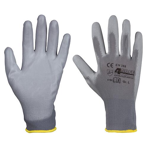 Work gloves for assembly, nylon grey, size L