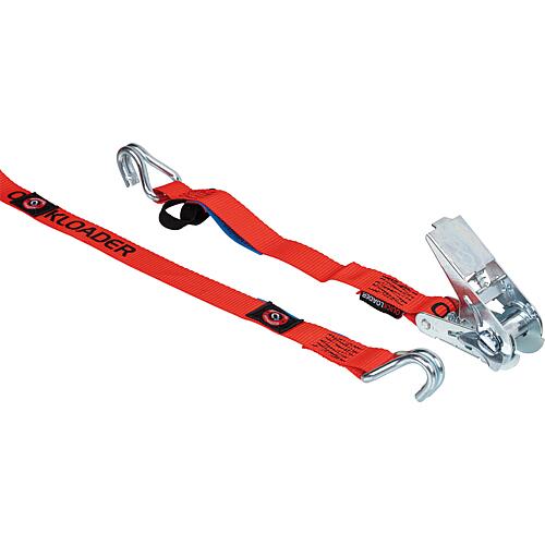 Ratchet lashing strap set, two-piece, Professional 450 kg 5 m red with magnet