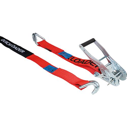 Ratchet lashing strap, two-piece, Professional 2000 kg 10 m red