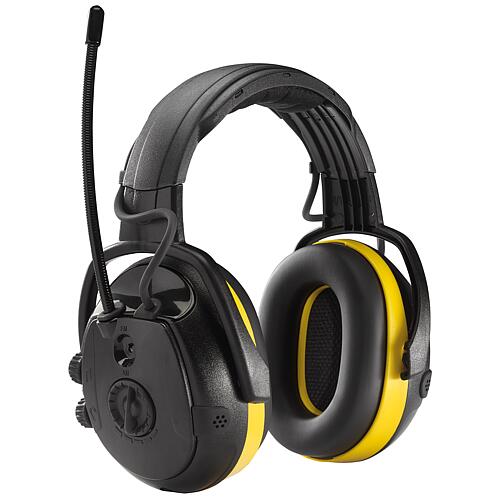 React ear defenders with monitoring and radio function