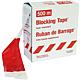 Warning band foil, red/white stripes 80mm wide 1 roll of 500m