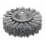 Round brush with abrasive bristles, silicon carbide and 14 mm internal thread