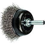 Brosse boisseau fil d’acier inoxydable non tressé, avec tige ø 6 mm