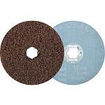 Non-woven web disc COMBICLICK, for cast steel, stainless steel, aluminium, bronze, copper, brass, thermoplastics, titanium, corundum A