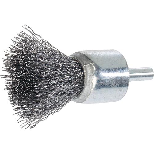 Brosses pinceau sur tige avec arbre de ø 6 mm, fil en acier inoxydable