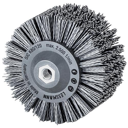 Brosse ronde avec crins de ponçage en carbure de silicium et filetage femelle M14 Standard 2