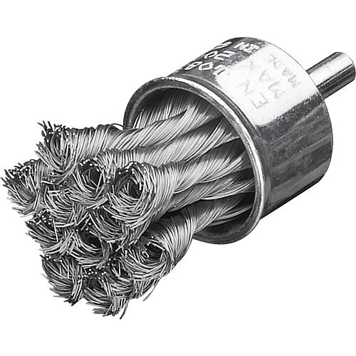 Twisted knot brushes with ø 6 mm shank, steel wire Standard 2